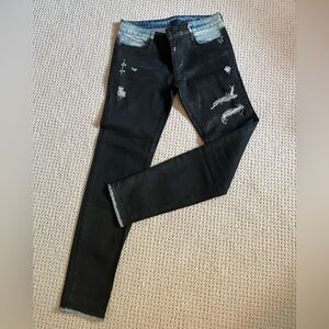R+A waxed distressed jeans